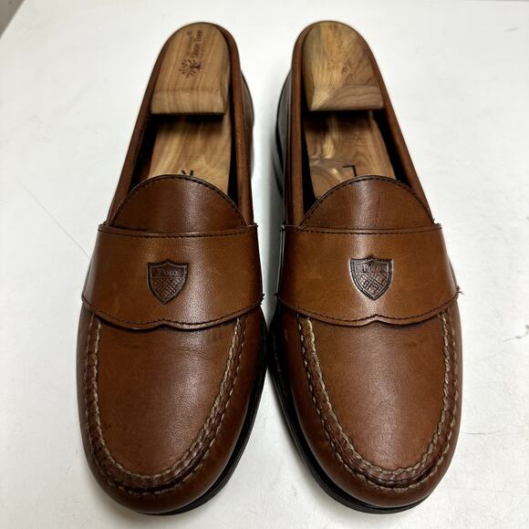 VERY GOOD Polo Ralph Lauren x Allen Edmonds Penny Loafer Brown Made in USA 9.5 - Picture 2 of 14